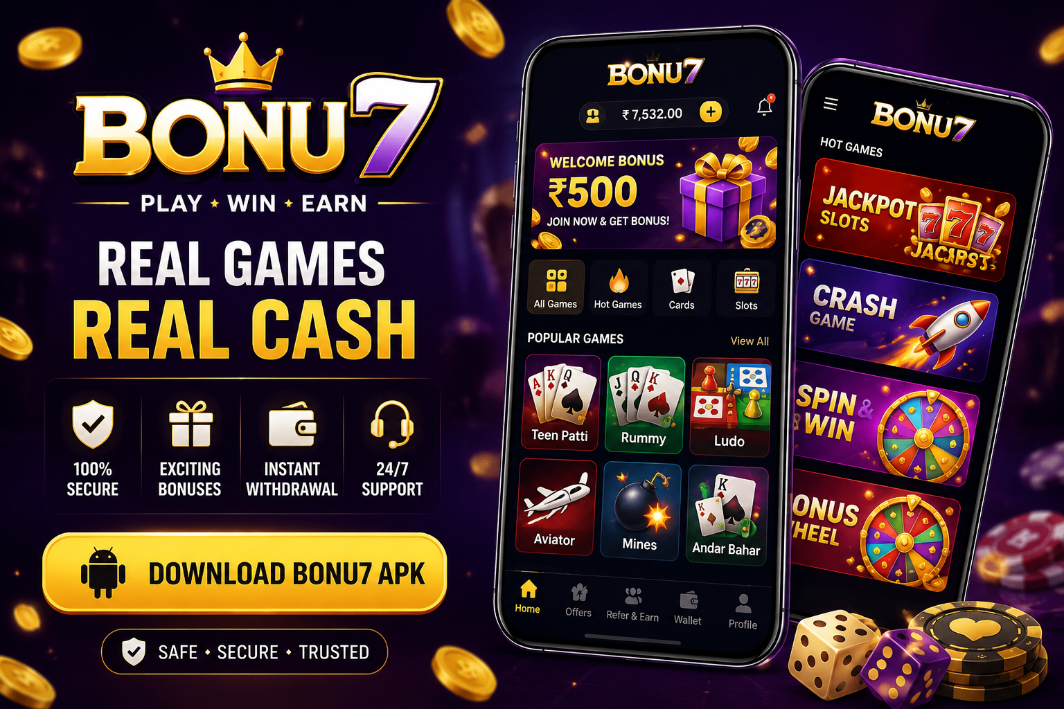 Bonus7 Game App promotional banner